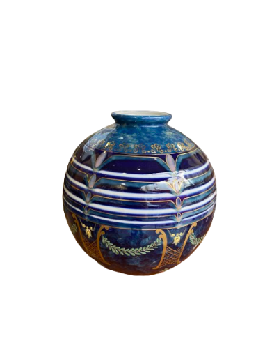 Rare vase boule porcelaine signé Limoges C.THARAUD français