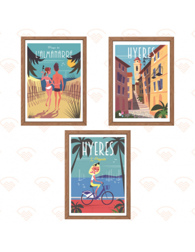 Lot 3 affiches Hyères pas cher