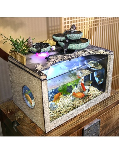 Fontaine avec aquarium à poisson basket pas cher