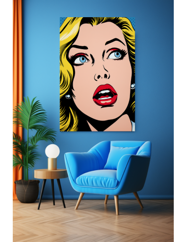 Tableau Pop Art Femme Etonnée pas cher