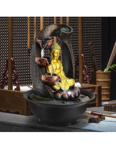 Fontaine avec Bouddha en Or qui Médite votre restaurant rapide dans 