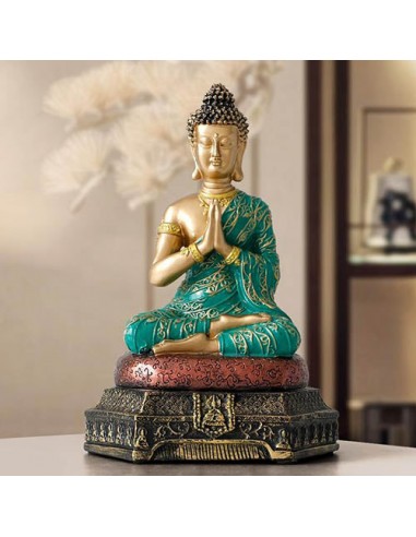 Statue Bouddha Amitabha Vert et Or 50% de réduction en Octobre 2024