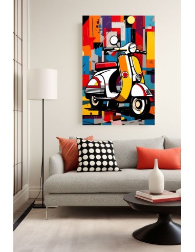 Tableau Pop Art Scooter brillant des détails fins