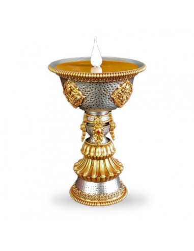 Lampe Tibétaine Bouddha avec Bougeoir les ctes