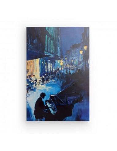 Tableau Piano Mélodie Bleue d'une Nuit Urbaine acheter