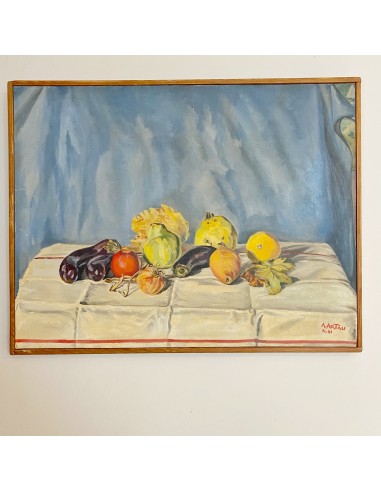 Peinture à l’huile nature morte 1961 français