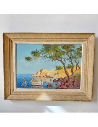 Tableau Riviera 1950 Pol Presson pas cher 