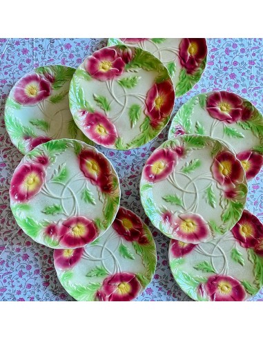 8 assiettes barbotine fleurs Economisez 